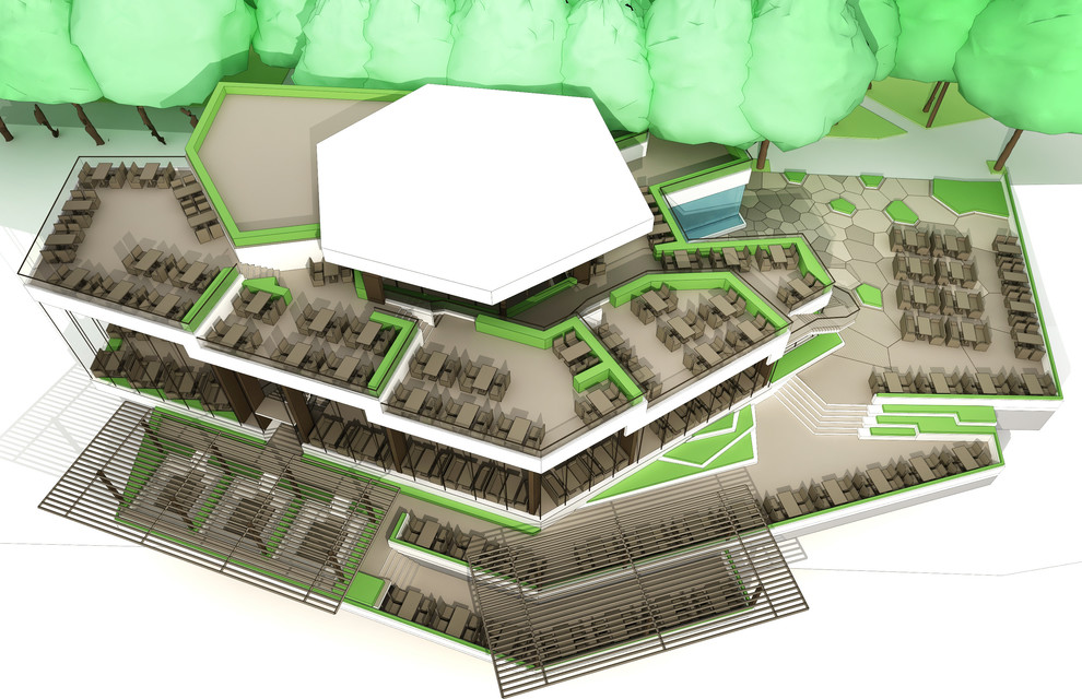 Эскизные наброски ресторанного комплекса