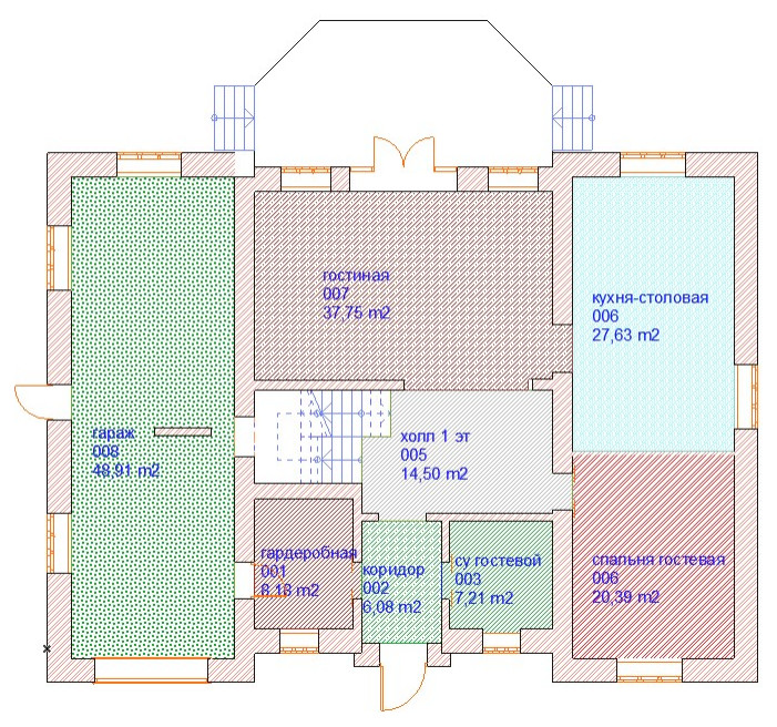 Чертеж экспликация 1 этаж