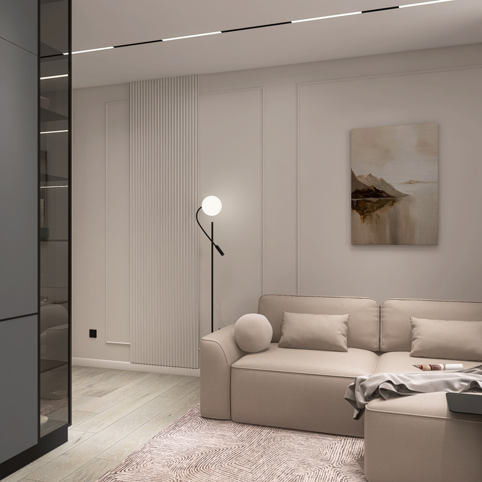 Обложка проекта: Кухня-гостиная минимализм