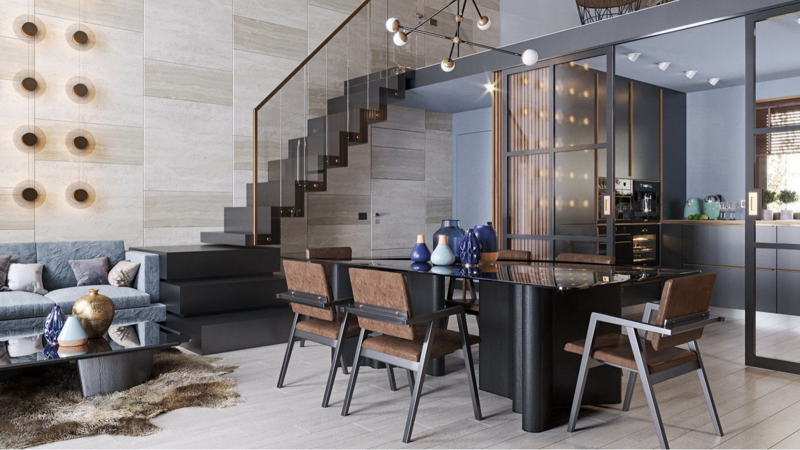 Обложка проекта: Для дружной семьи. Дизайн-проект интерьера двухэтажного частного дома.