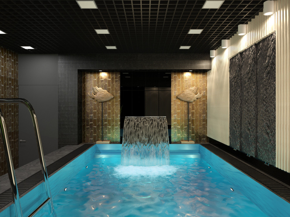 Зона бассейна с водопадом