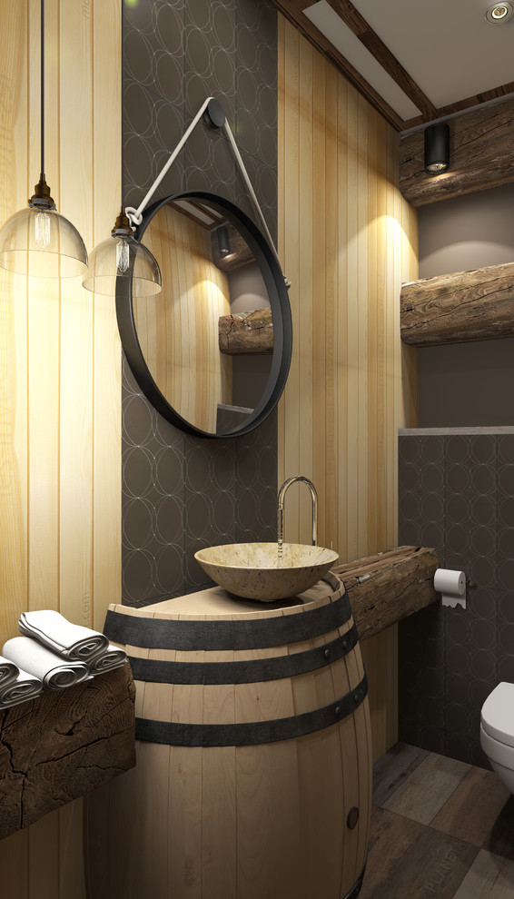 Интерьеры двухэтажной бани. Туалет(вариант 2)