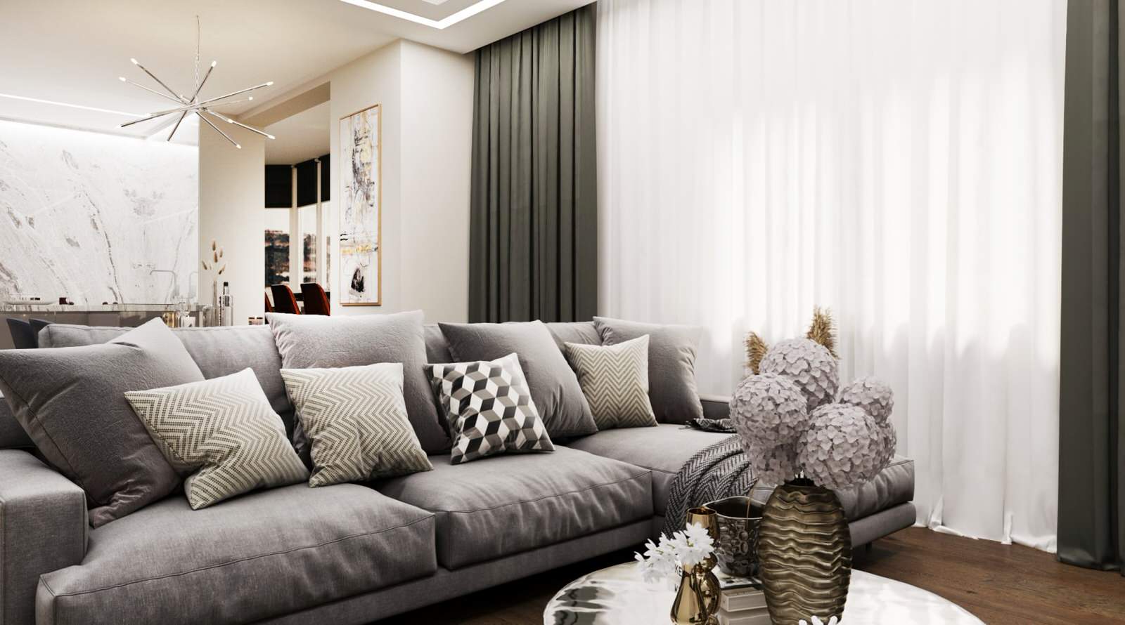 Дизайн кухни-гостиной