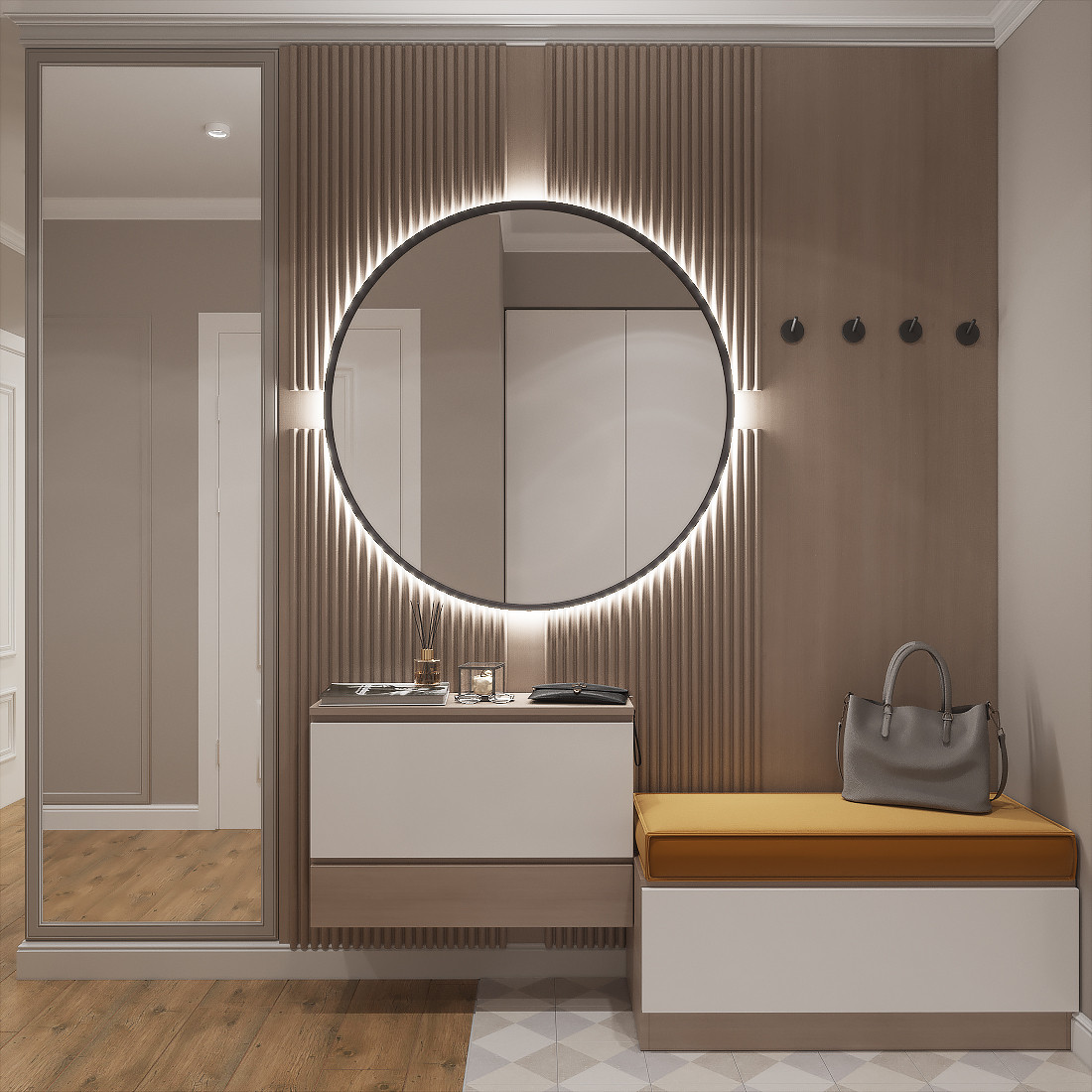 Обложка проекта: Двухкомнатная квартира с гостиной-холлом