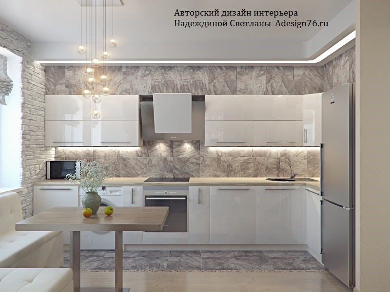 КУХНЯ С БЕЛЫМИ ФАСАДАМИ