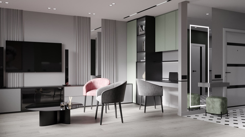 Дизайн-проект двухкомнатной квартиры общей площадью 56 кв.м.