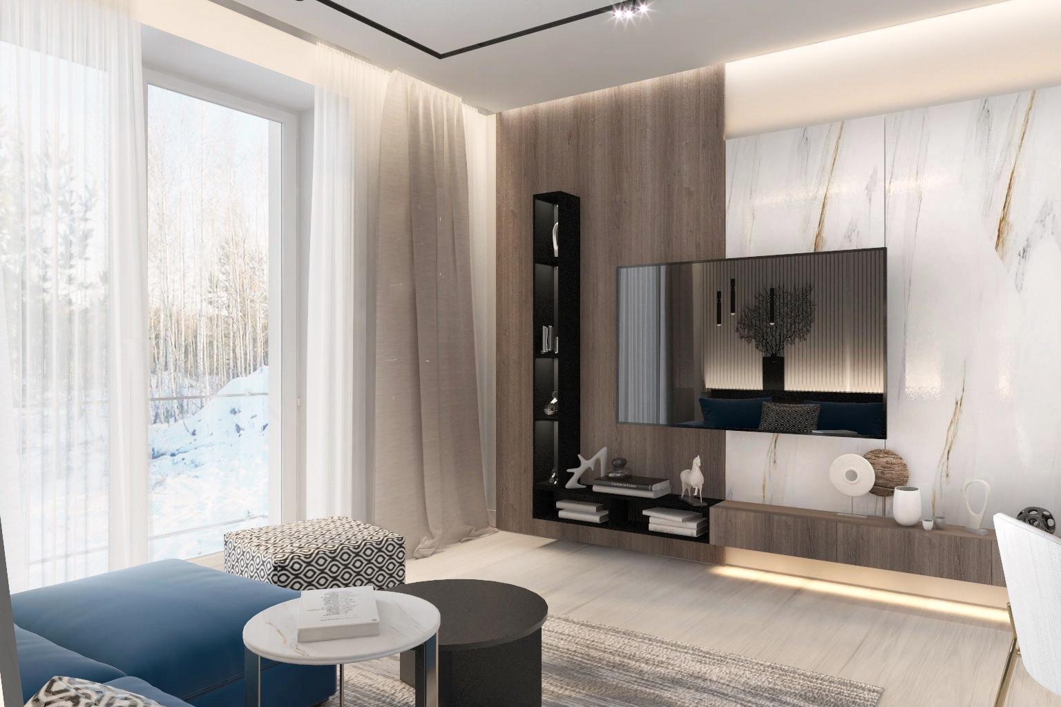 Квартира в современном стиле 65 м.кв.