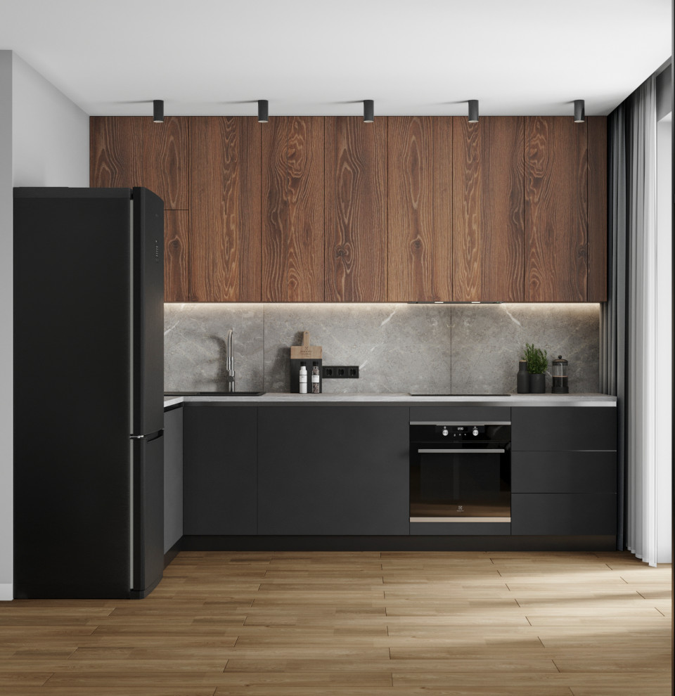 Студия в тёмных тонах для молодого человека