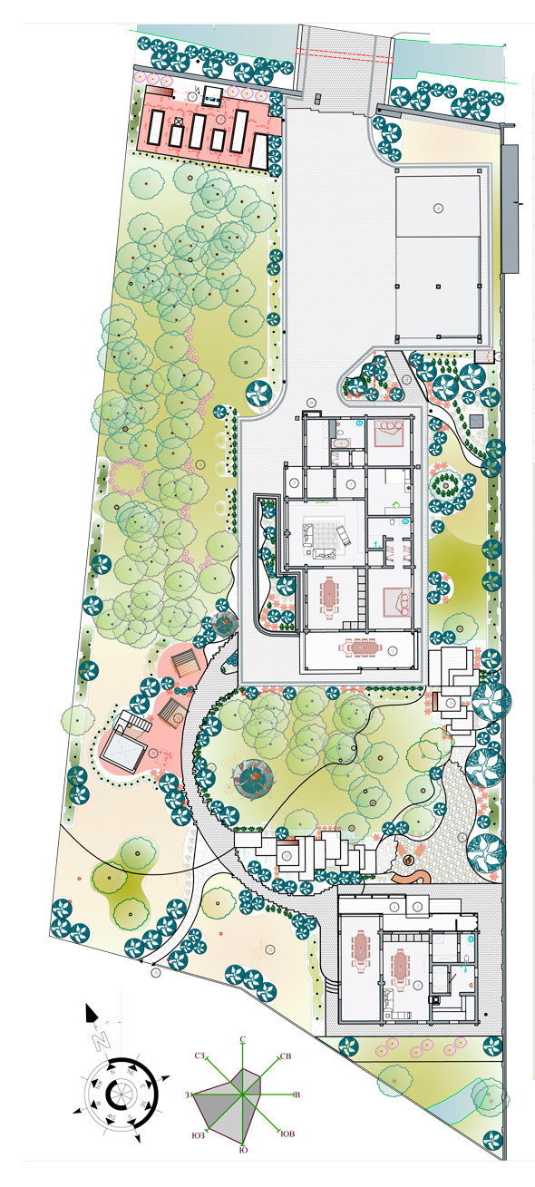 Сад в сосновом лесу