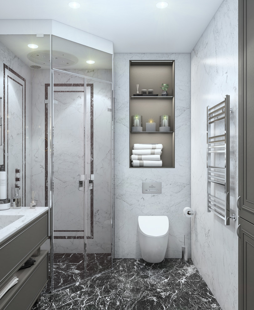 Визуализация квартиры. Серый тон - основной.