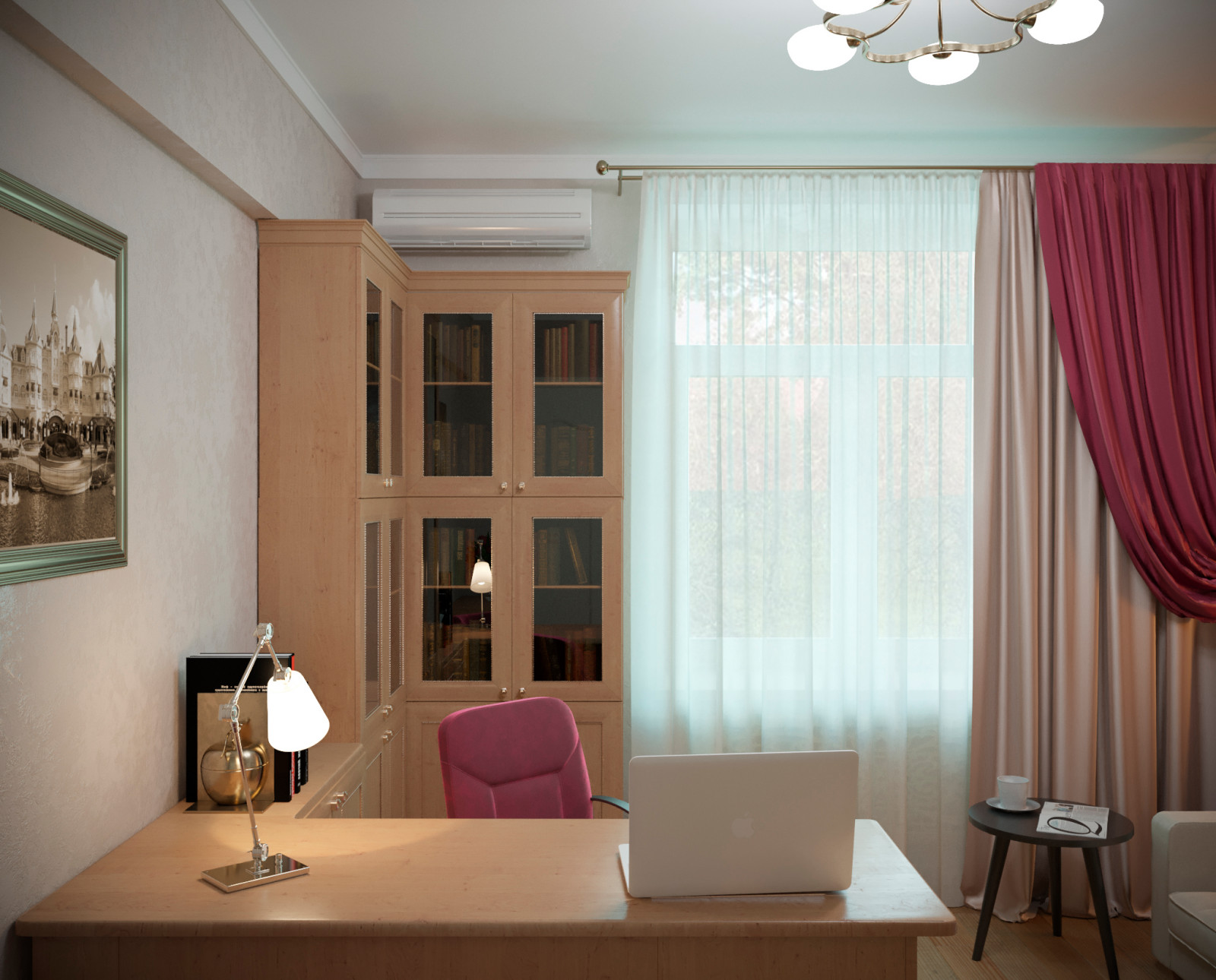 Кабинет 15 кв. метров, с рабочей зоной и зоной отдыха