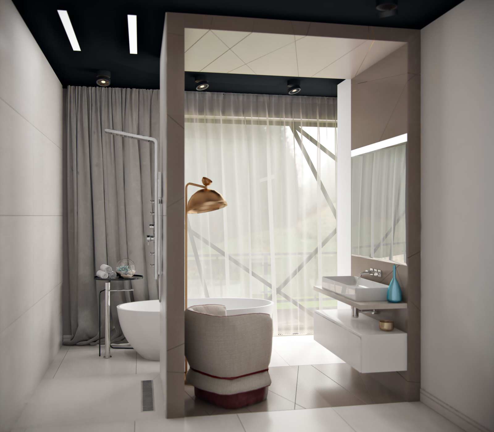 Спальня с видом на город