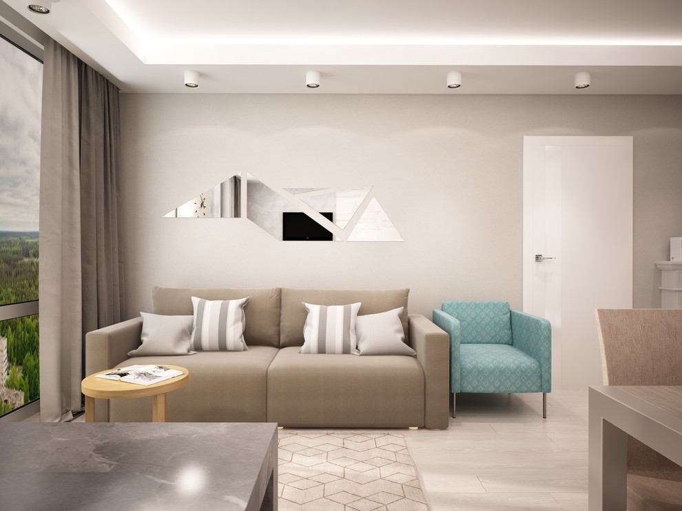 ЖК Акварели. Современный и светлый дизайн проект трехкомнатной квартиры.