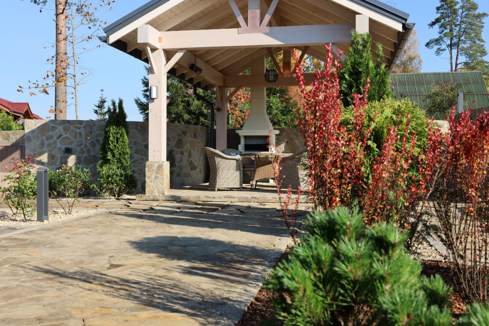 Сад для черной кошки и белого кота