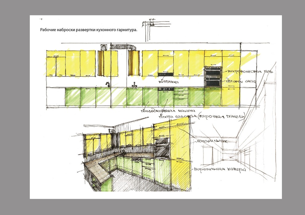 наброски кухни для загородного дома