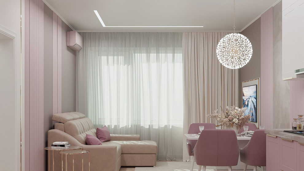 гостиная столовая в небольшой квартире