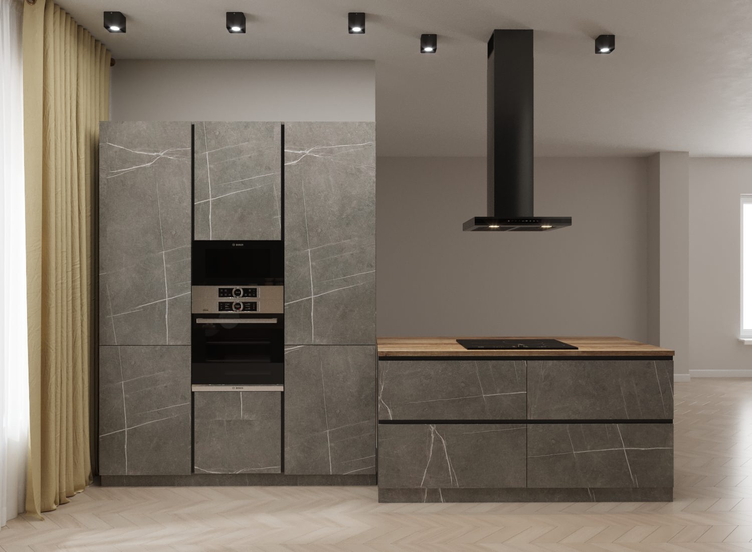 Обложка проекта: кухня в частном доме