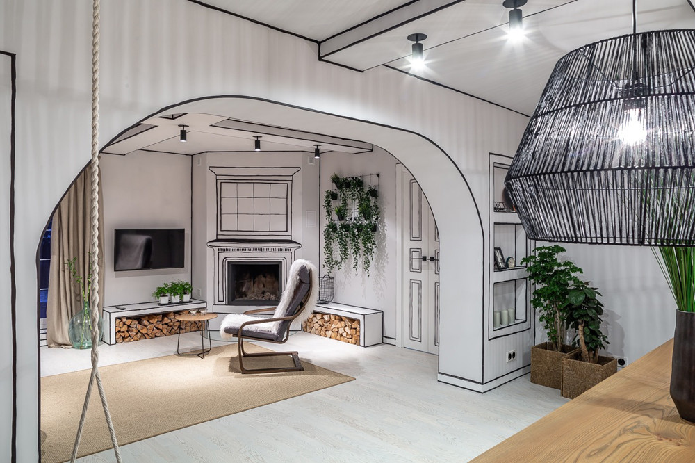 Проект недели: Черно-белая гостиная, как эскиз для будущей жизни