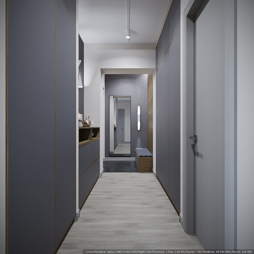 Современный стиль в синих тонах. Квартира в Сталинском доме.