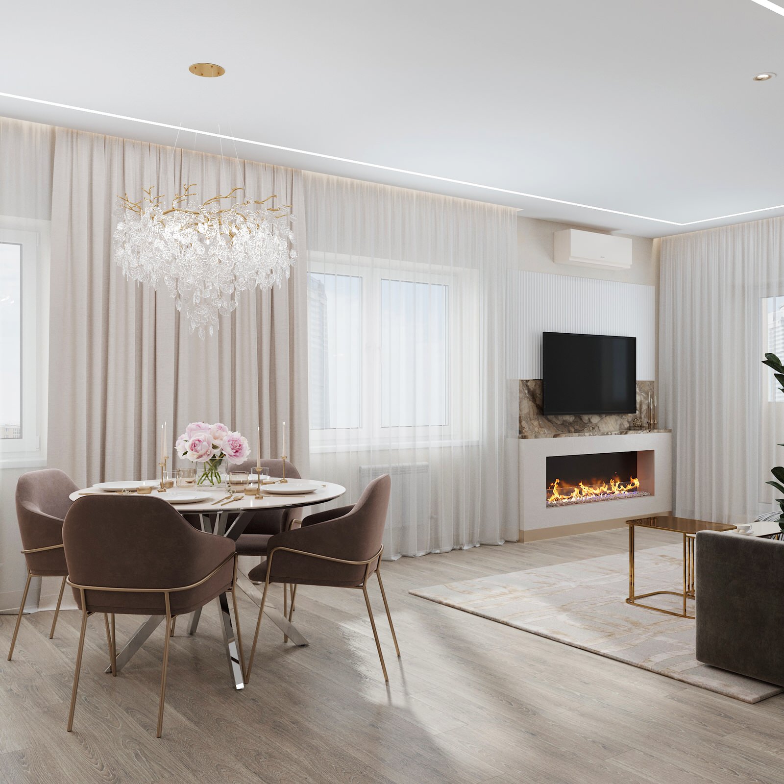 2023г. Интерьер квартиры 62 м2 в ЖК "Оазис"