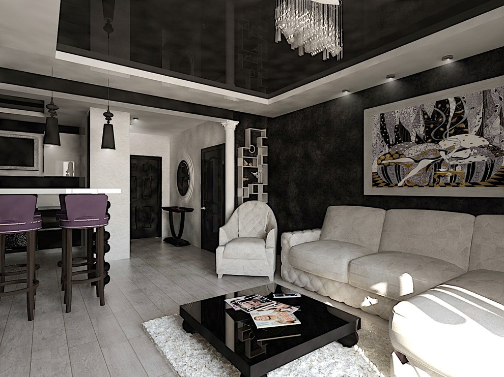 Кухня-гостиная в стиле ар-деко