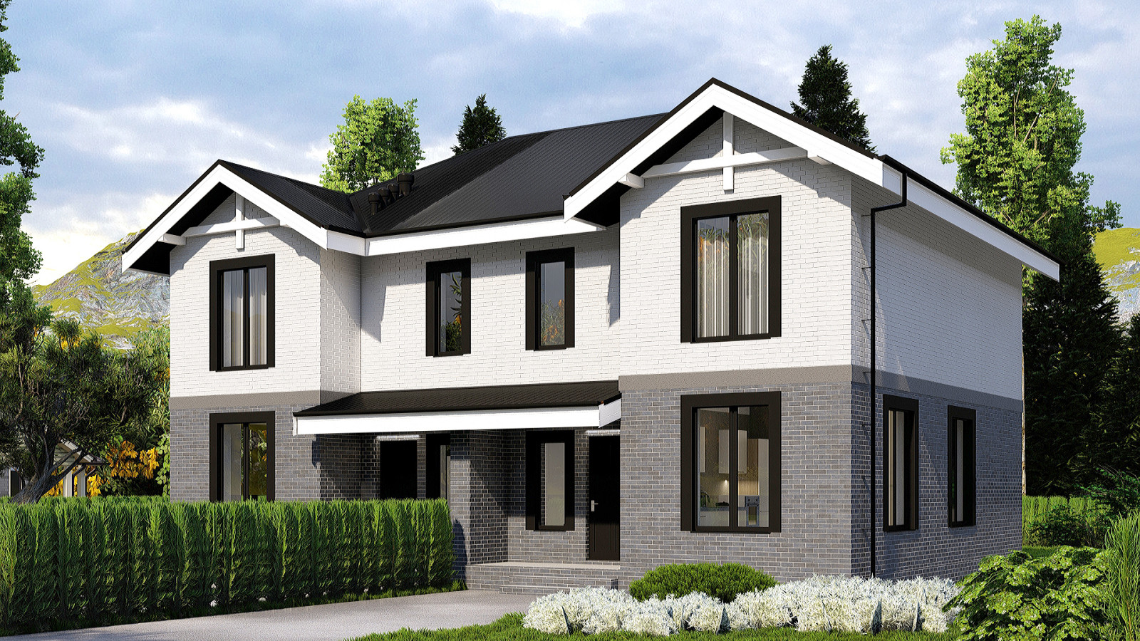 Обложка проекта: Двухэтажный дуплекс площадью 180 м2