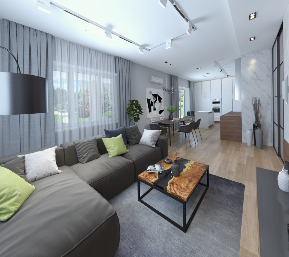 Дизайн-проект интерьеров помещений загородного дома, проектируемая площадь 70,0