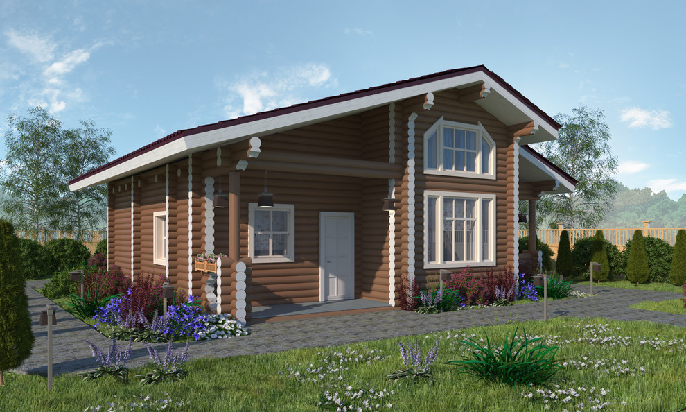 Обложка проекта: Дома из оцилиндрованного бруса экстерьер