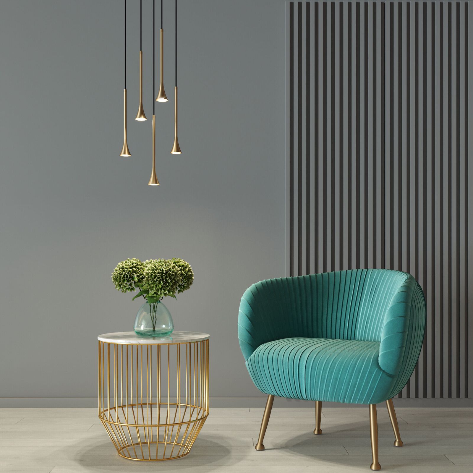 Светильник подвесной светодиодный Hall 5W 4000K латунь