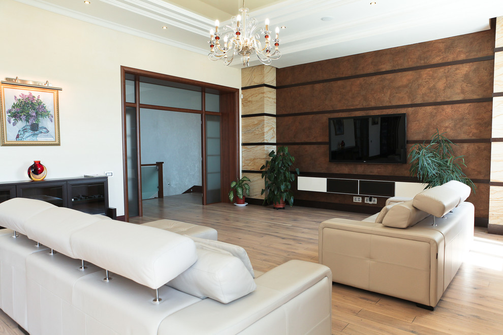 Коттедж: классический интерьер в бежевых оттенках