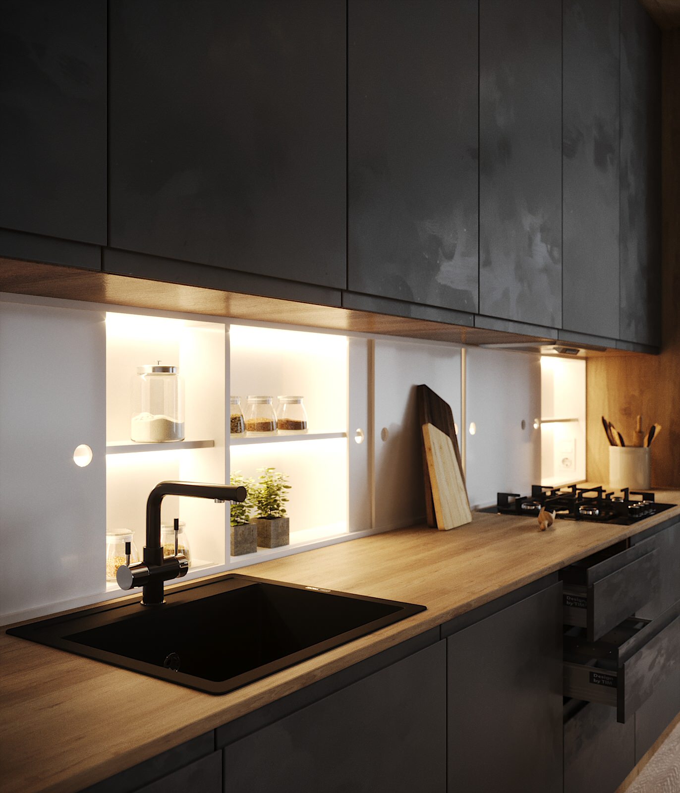 Design kitchen in loft style