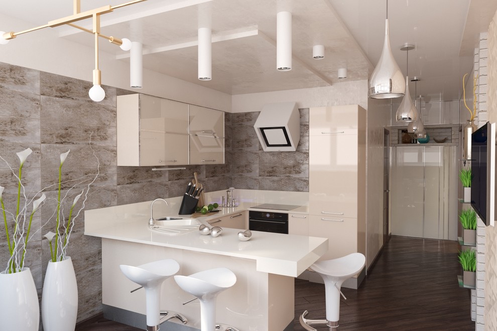 Дизайн двухкомнатной квартиры в стиле хай-тек