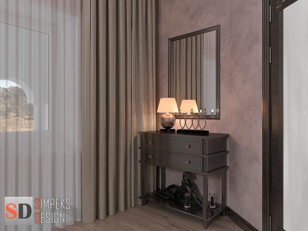 Классический комод с зеркалом