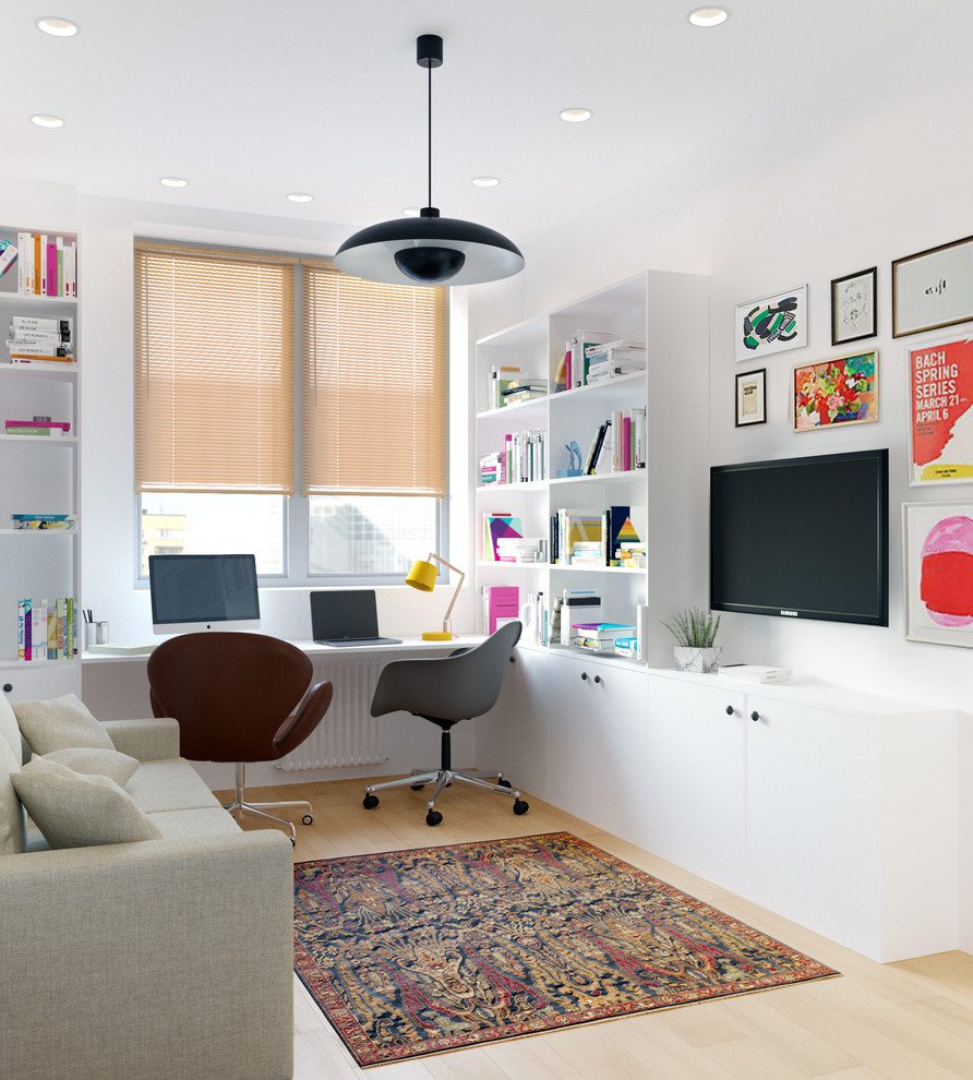 Светлый интерьер с яркими акцентами