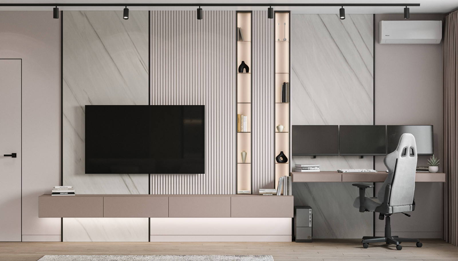 Дизайн интерьера в розовых тонах