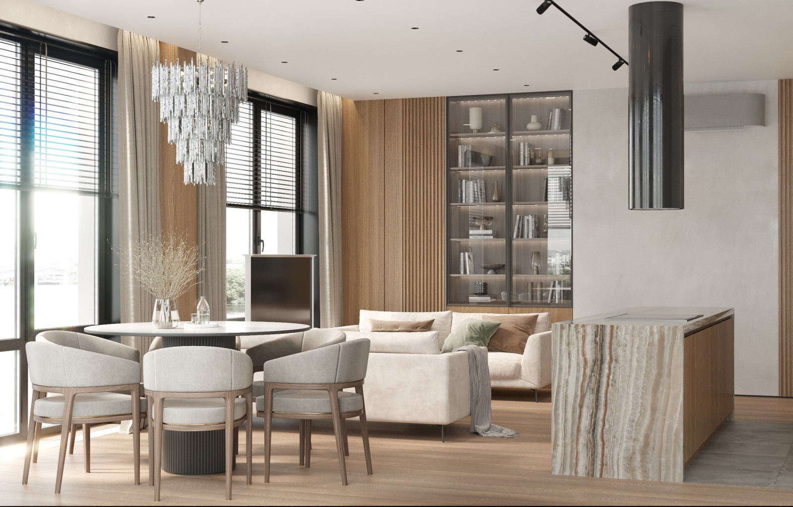 Обложка проекта: Интерьер видовой квартиры с террасой