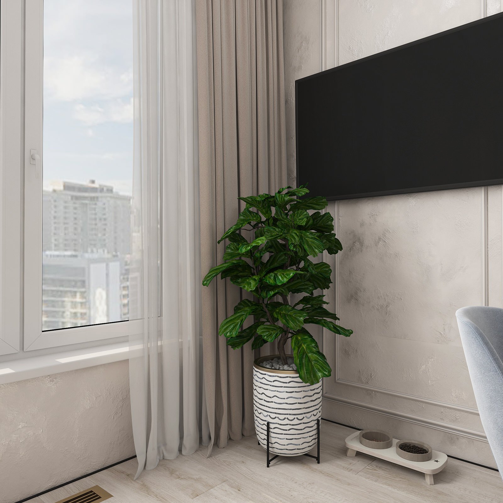 Пространство для семьи с двумя детьми. Москва, ЖК Западный порт