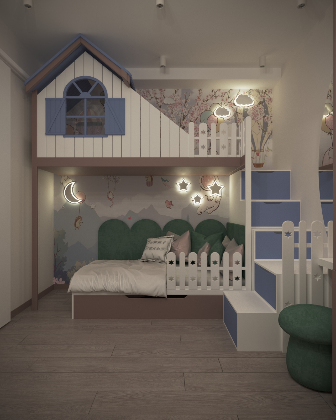 Двухкомнатная квартира г. Тюмень, ул. Дружбы_ Детская комната для девочки