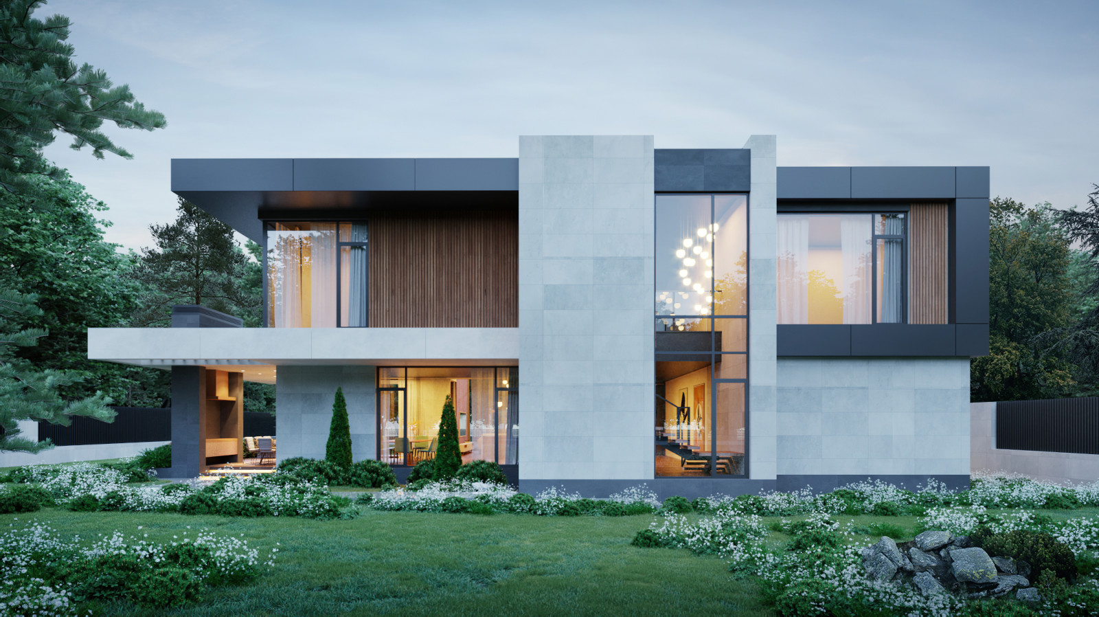 Проект индивидуального жилого дома и бани в КП "Летова роща"