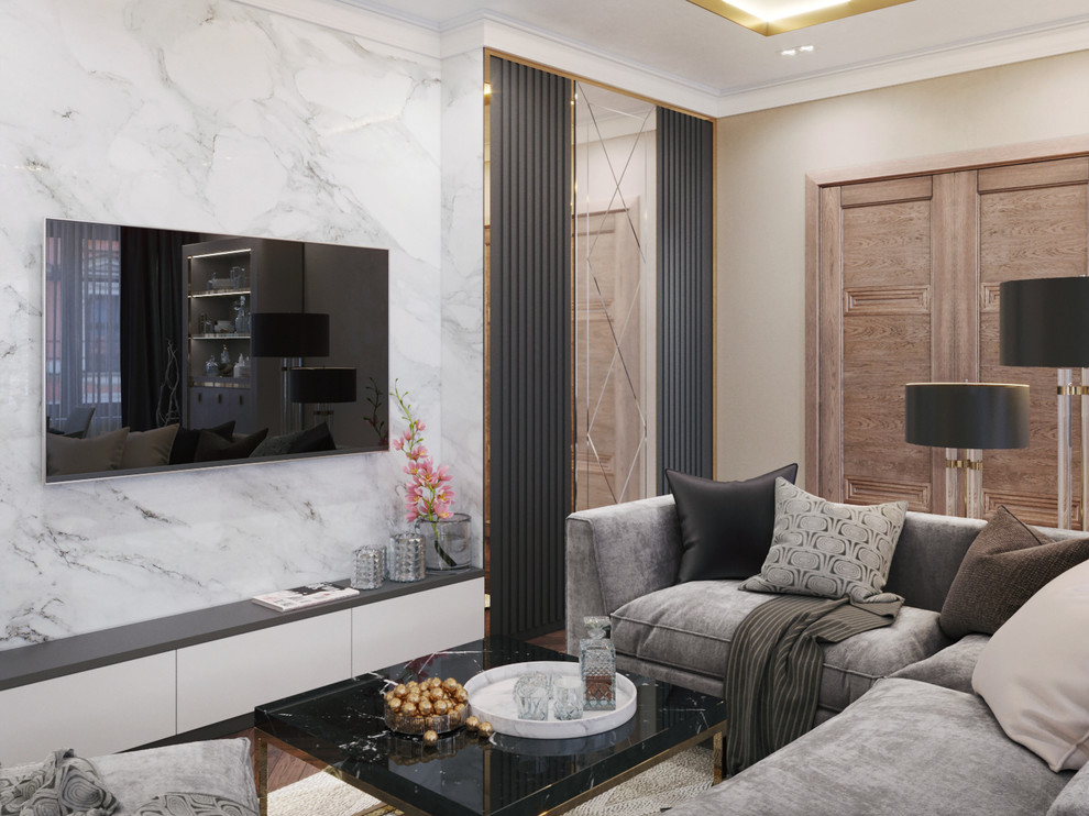 Обложка проекта: Гостиная в ЖК "Новый мир"