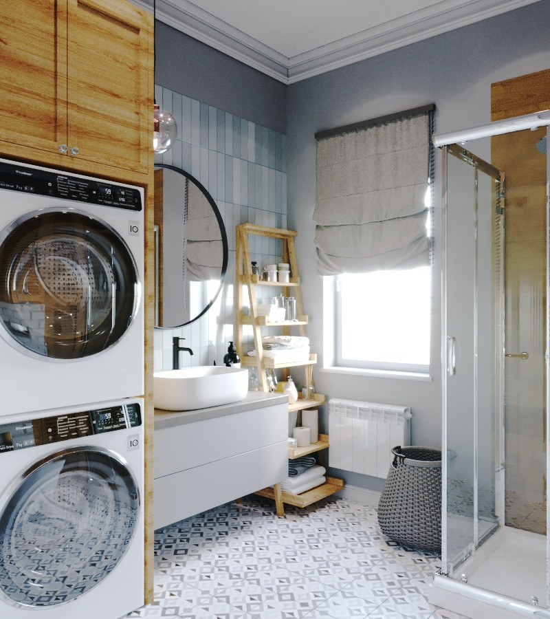 дизайн ванной комнаты в скандинавском стиле