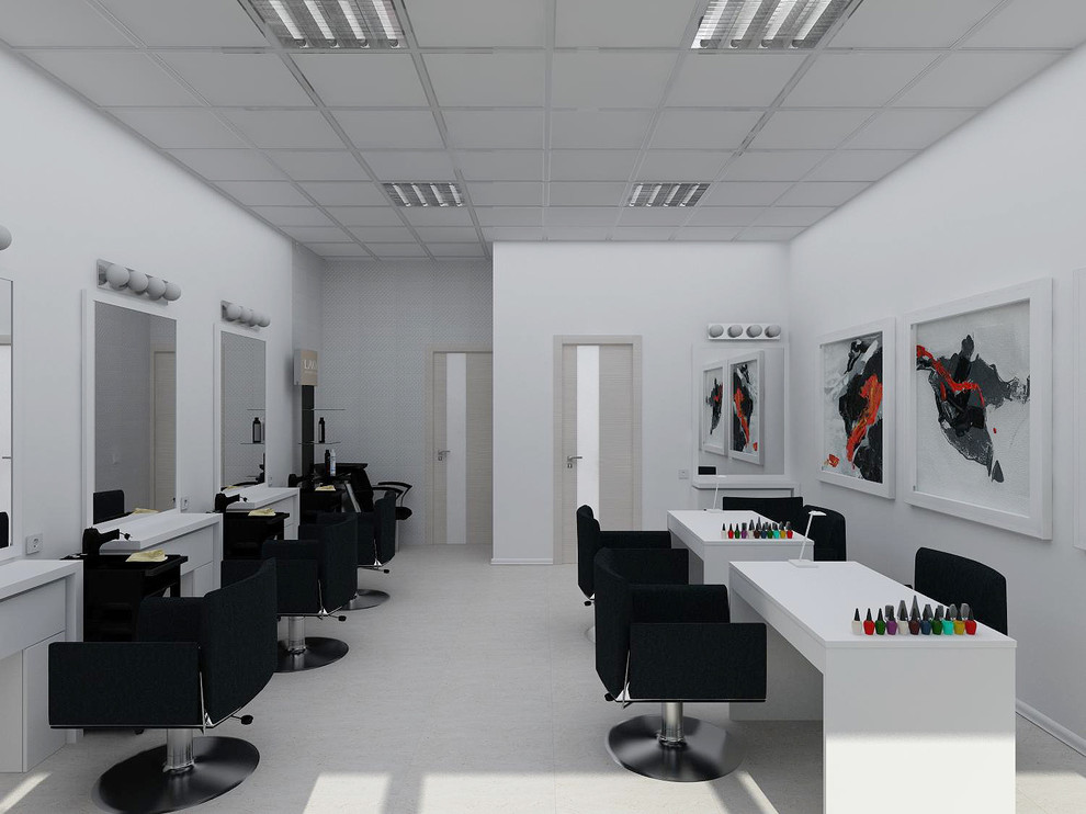 Обложка проекта: Интерьер парикмахерской "Белая комната"