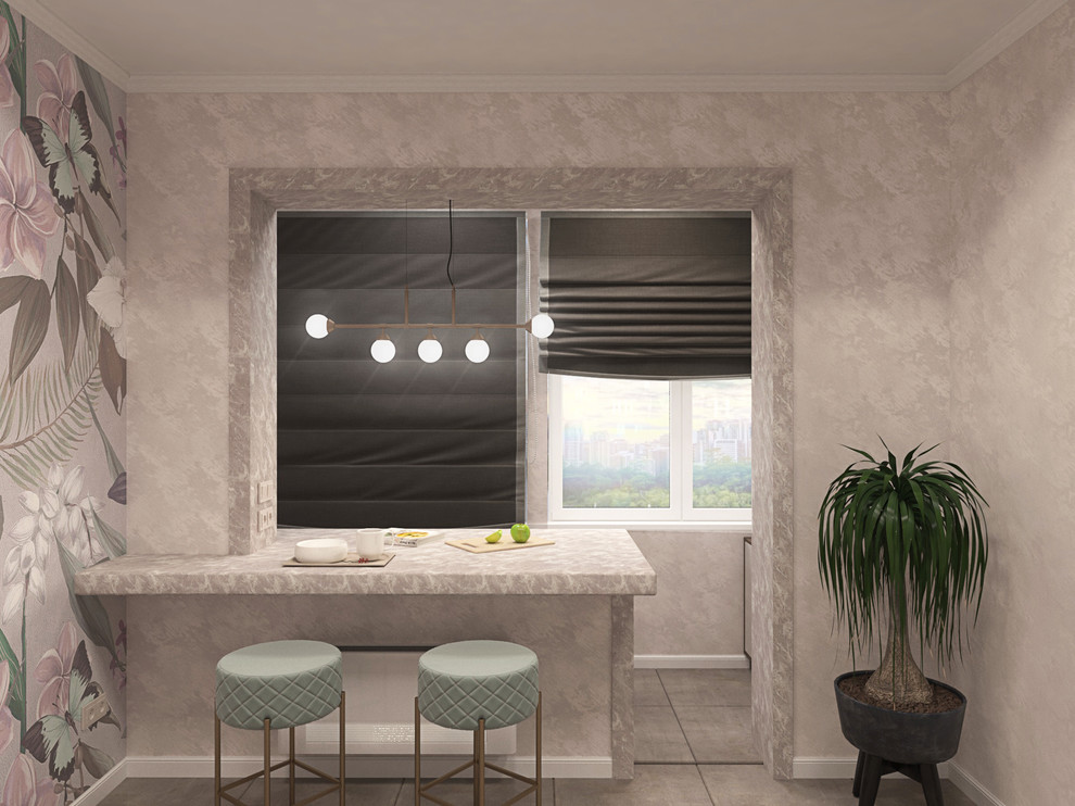 Кухня объеденная с лоджией