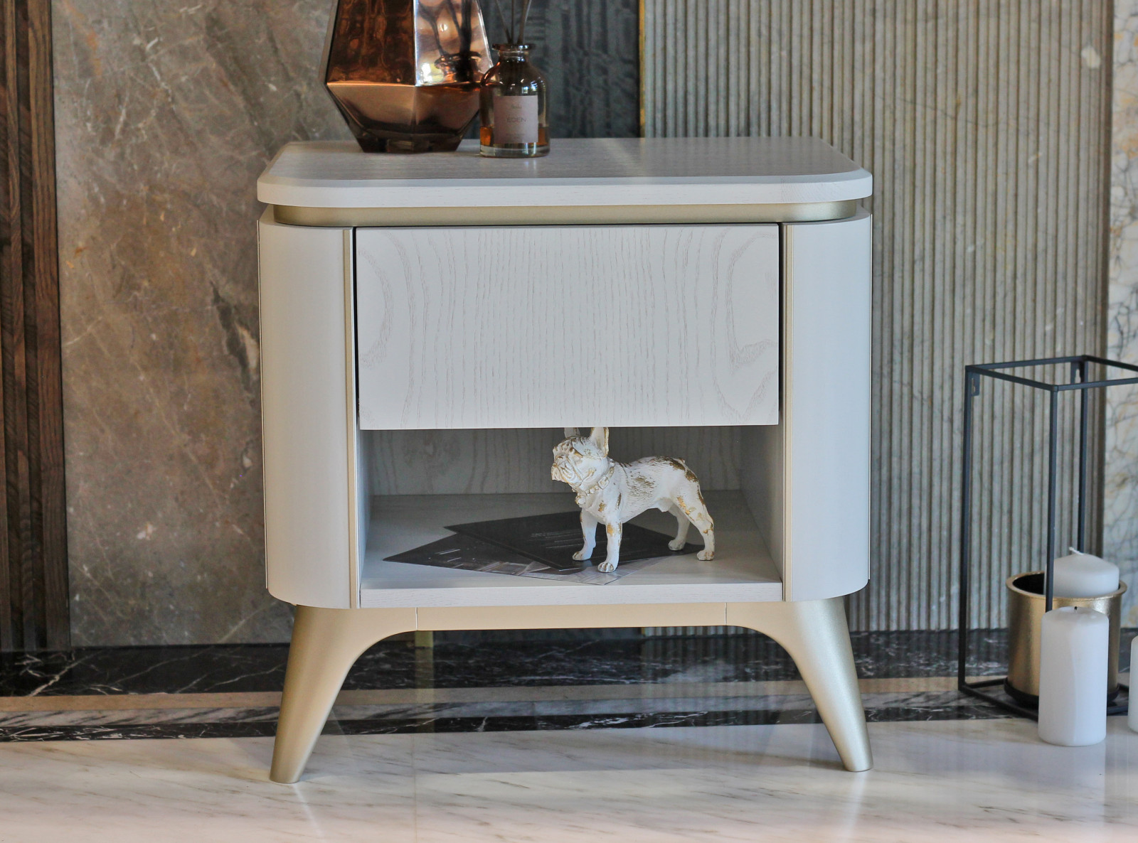 Прикроватная тумба Luna на ножках / цвет Эстелла