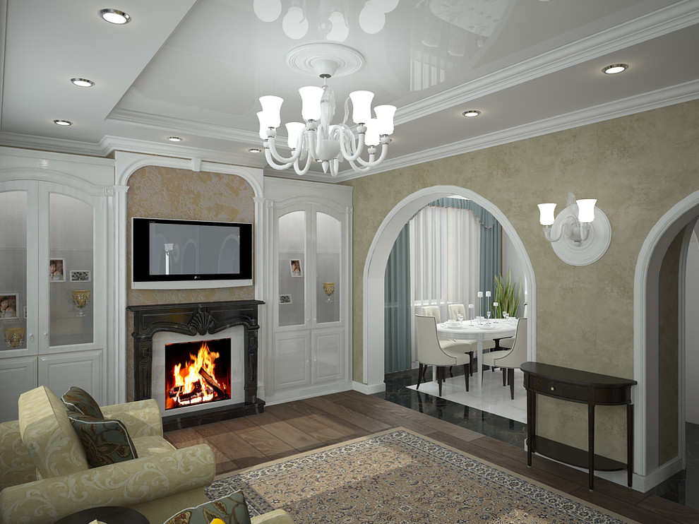 Гостиная с камином