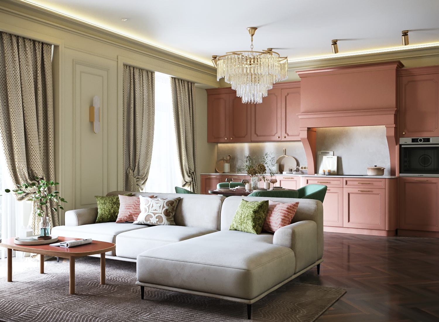 Кораллово-оливковый микс