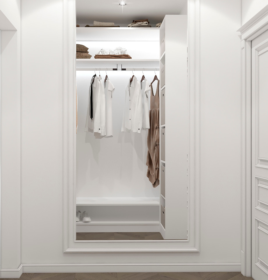 Интерьер спальни и гардеробной в з.п. Бавария от Унистрой