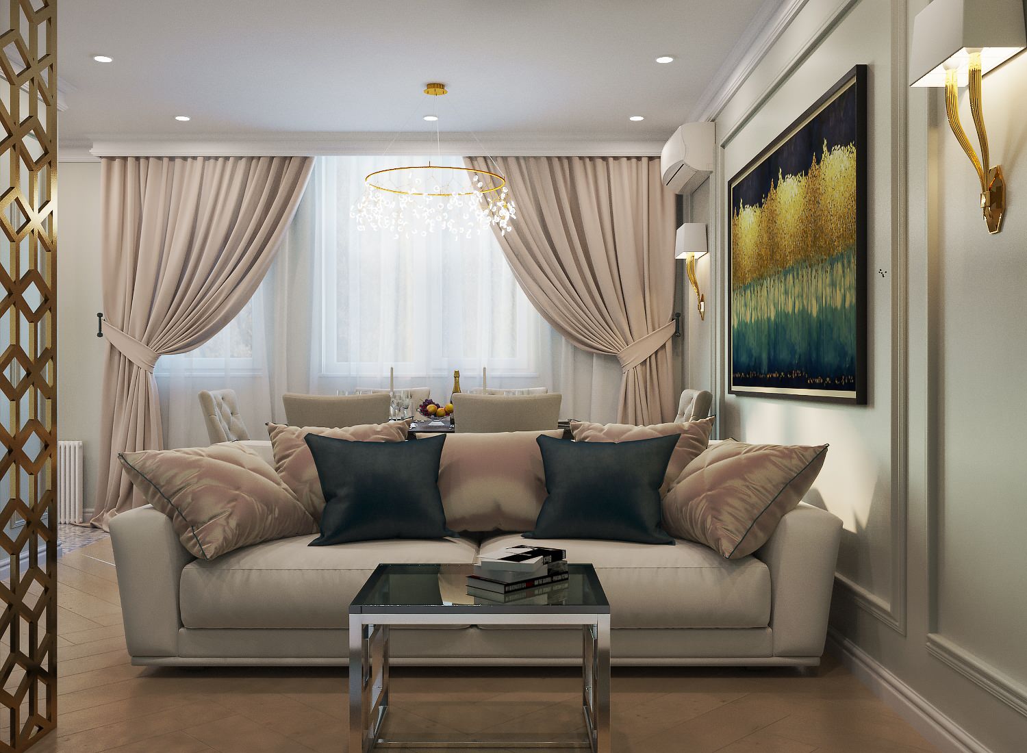 Дизайн проект 2х-комнатной квартиры в современной классике