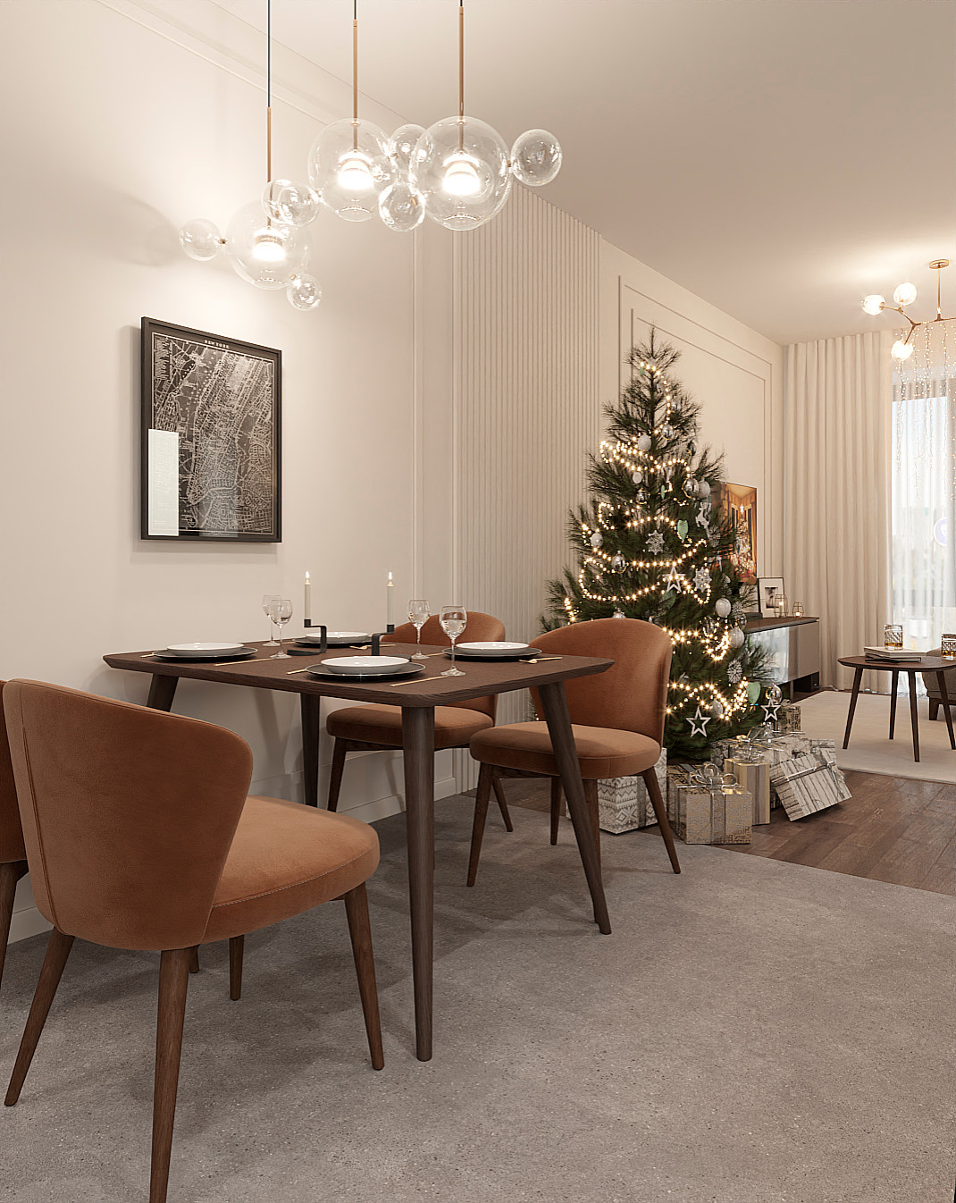 Дизайн-проект двухкомнатной квартиры с кухней-гостиной