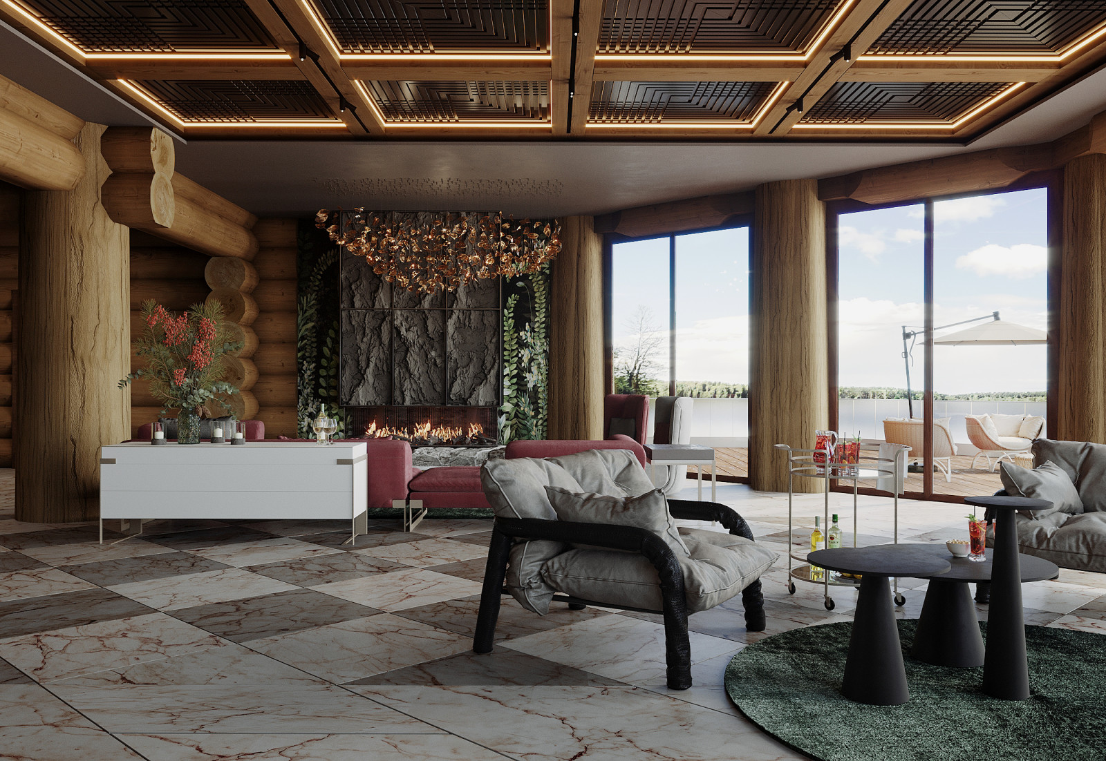 ЭСКИЗ-ПРОЕКТ ИНТЕРЬЕРА ДЕРЕВЯННОГО ДОМА